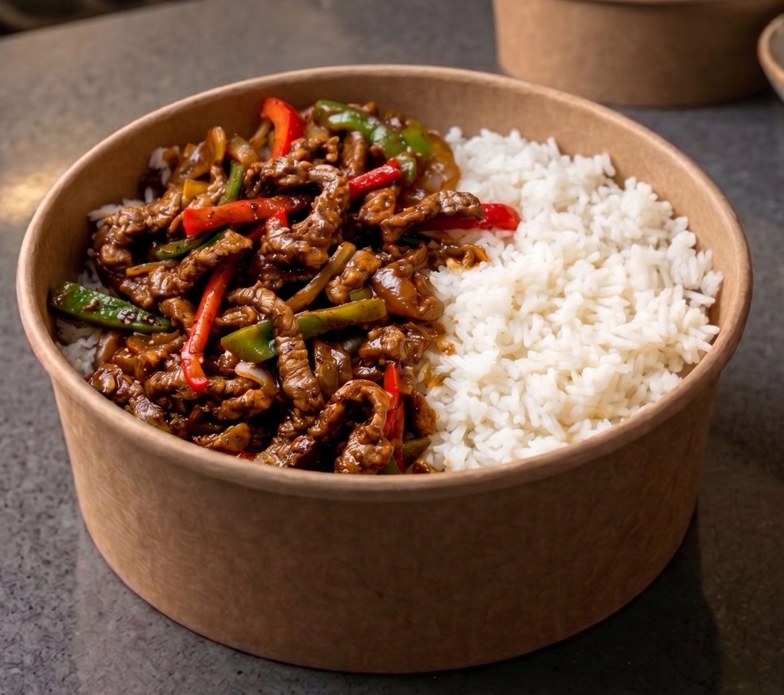Émincé de viande sauté à la Sauce Soja & Ail