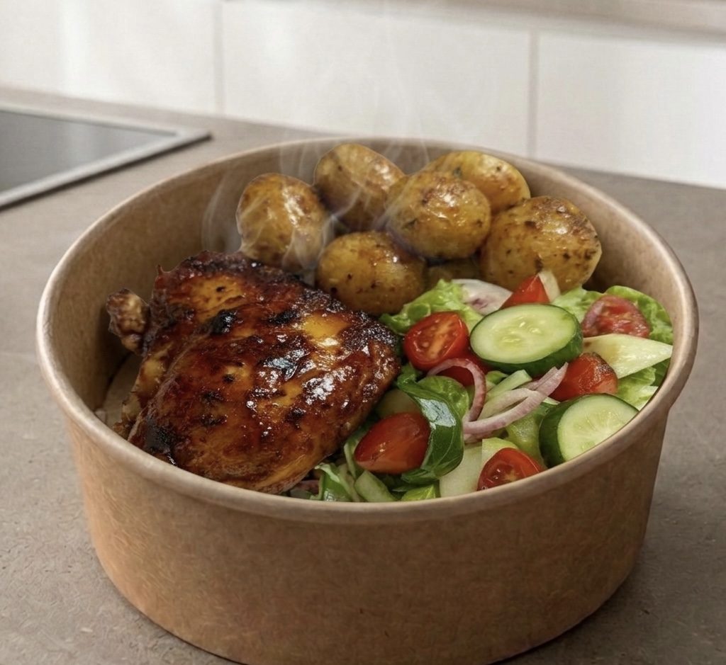 Poulet rôti et ses pommes rissolées