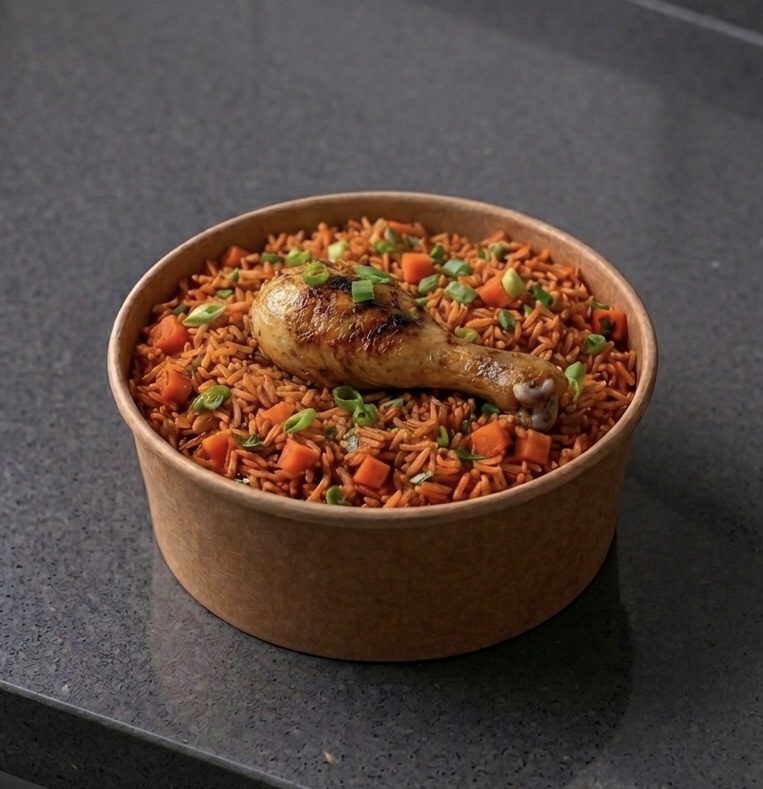 Riz Sauté, pilon de poulet & Légumes Croquants